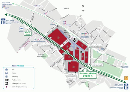 Plan parc des expositions Porte de Versailles -  Food Hotel Tech