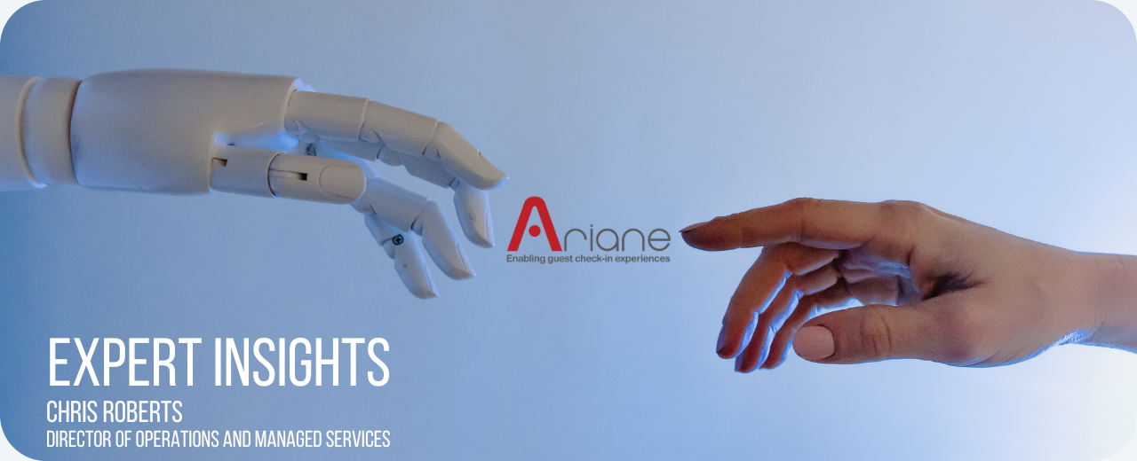 AI hospitality technology and Ariane systems check-in kiosk