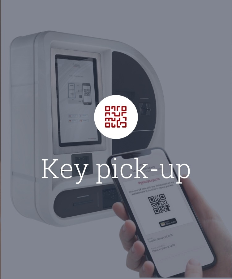 key pick up on self check in kiosk
